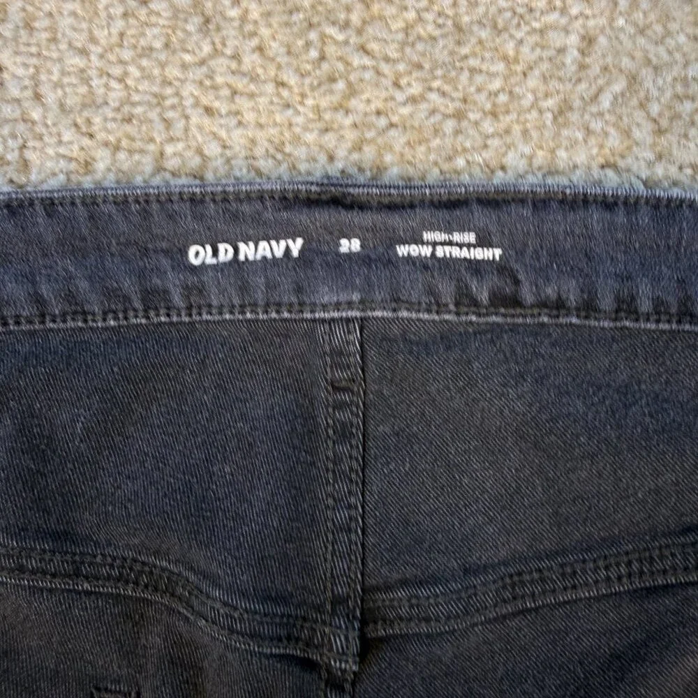 Old Navy Jeans Women's Size 28 Black Wow High Rise Straight Stretch Pants F395